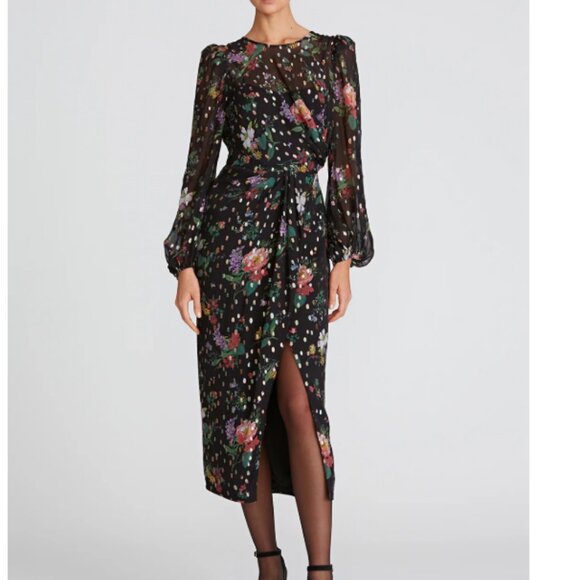 Amur Sabine Draped Midi Dress size 0 - Picture 10 of 10